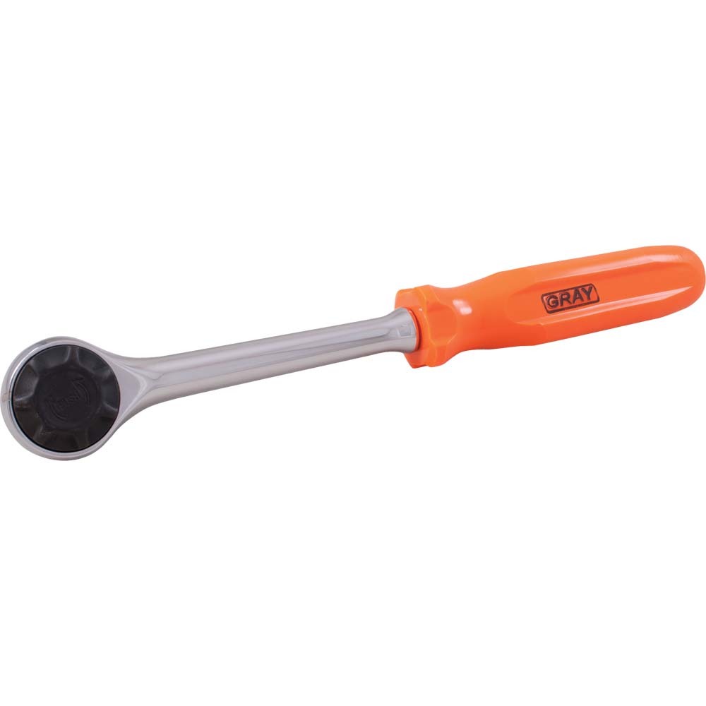 1/2&#34; Drive 72 Tooth Reversible Round Head Ratchet, Screwdriver Handle, 10-1/2&#34; Long<span class=' ItemWarning' style='display:block;'>Item is usually in stock, but we&#39;ll be in touch if there&#39;s a problem<br /></span>