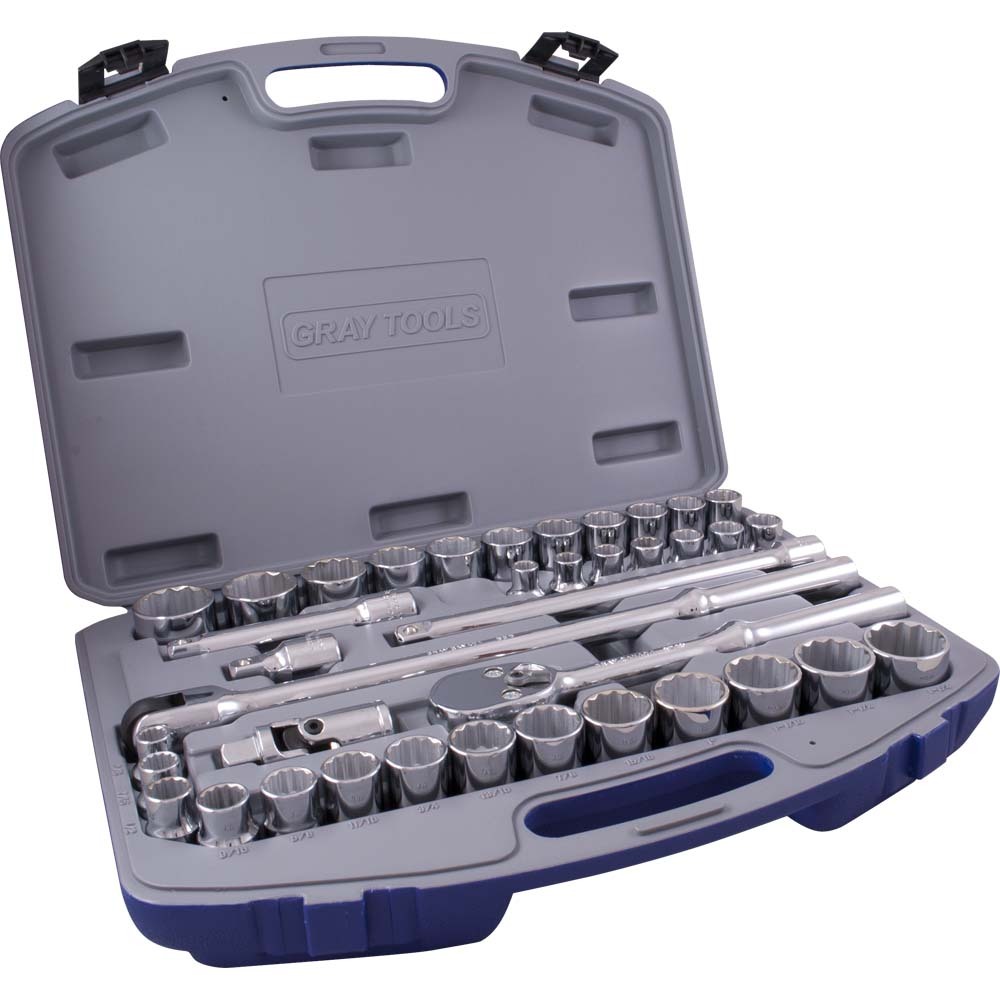 38 Piece 1/2&#34; Drive 12 Point, SAE & Metric, Socket & Attachment Set<span class=' ItemWarning' style='display:block;'>Item is usually in stock, but we&#39;ll be in touch if there&#39;s a problem<br /></span>