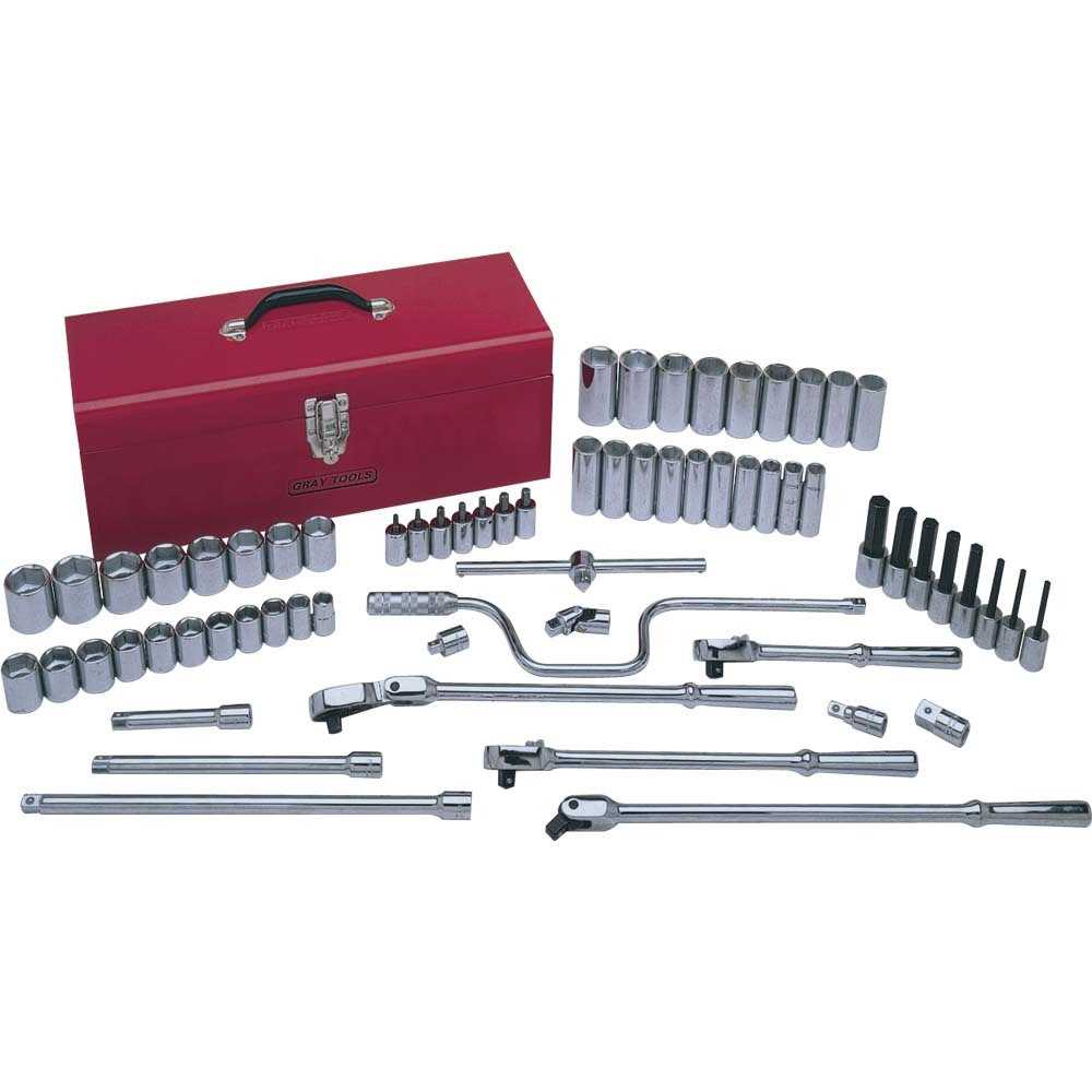 67 Piece 1/2&#34; Drive 6 Point SAE, Chrome Socket & Attachment Set, With Hand Box<span class='Notice ItemWarning' style='display:block;'>Item has been discontinued<br /></span>