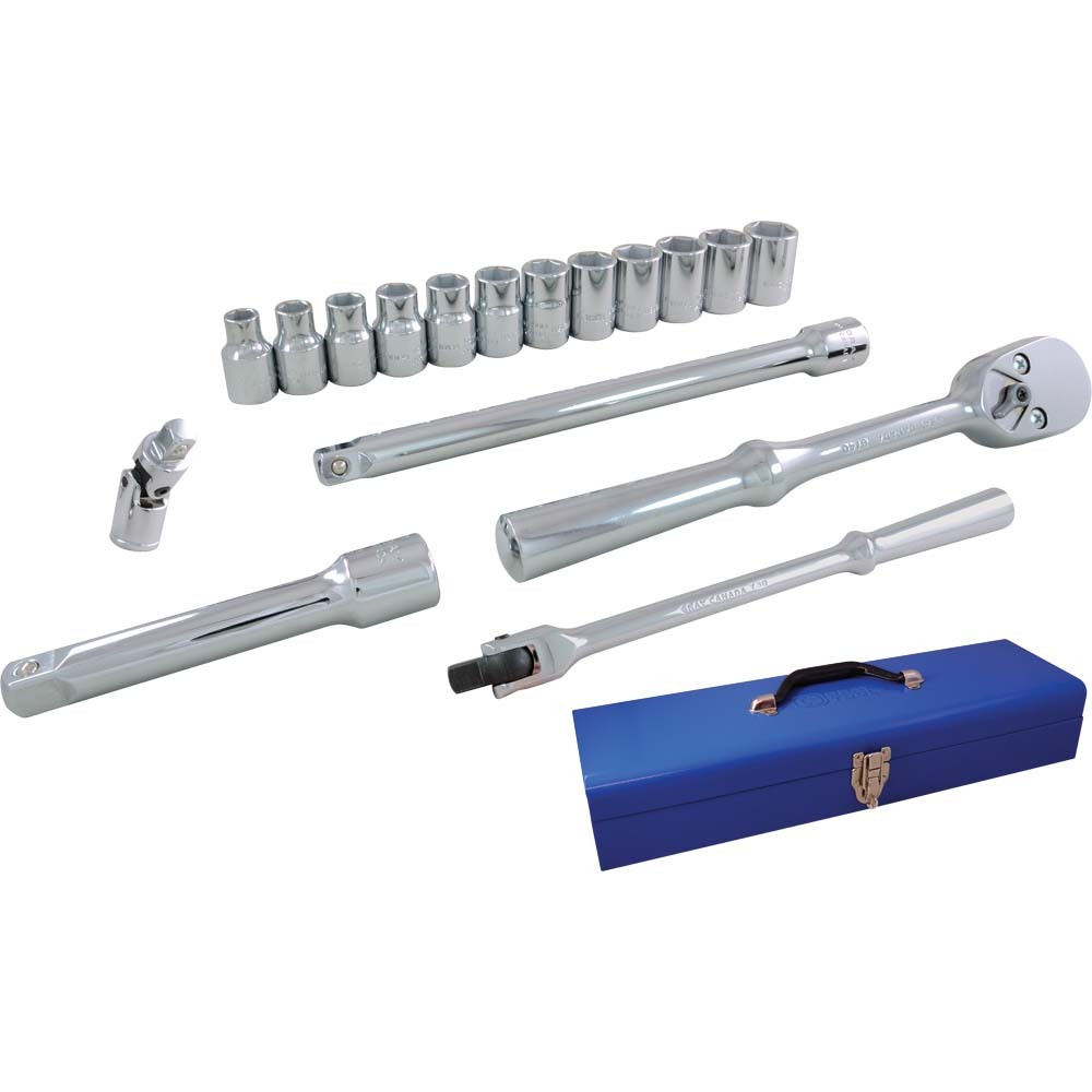 17 Piece 1/2&#34; Drive 6 Point Metric, Standard Chrome Socket & Attachment Set<span class=' ItemWarning' style='display:block;'>Item is usually in stock, but we&#39;ll be in touch if there&#39;s a problem<br /></span>