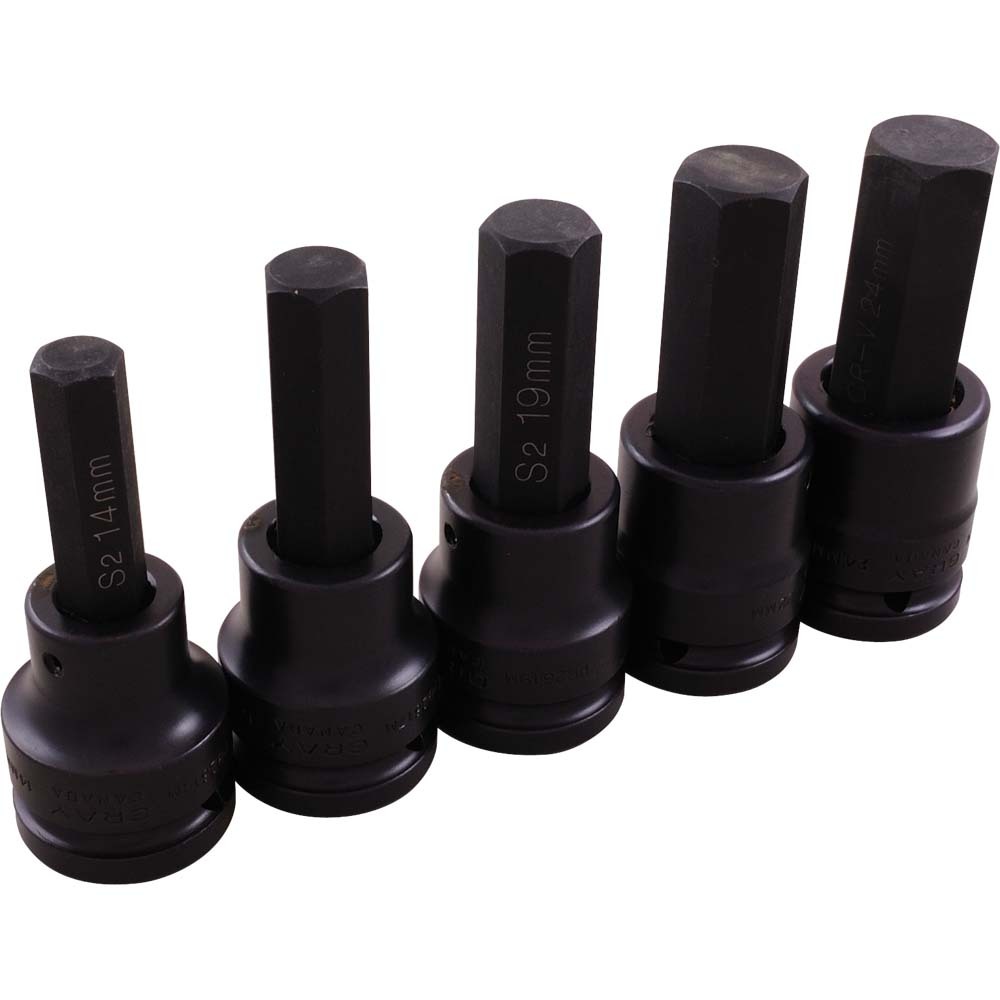 5 Piece 3/4&#34; Drive, Metric Hex Head, Impact Socket Set, 14mm - 24mm<span class=' ItemWarning' style='display:block;'>Item is usually in stock, but we&#39;ll be in touch if there&#39;s a problem<br /></span>