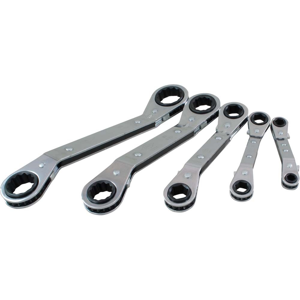 5 Piece 6 & 12 Point SAE, 25° Offset Ratcheting Box Wrench Set, 1/4&#34; X 5/16&#34; - 3/4&#34; X 7/<span class=' ItemWarning' style='display:block;'>Item is usually in stock, but we&#39;ll be in touch if there&#39;s a problem<br /></span>