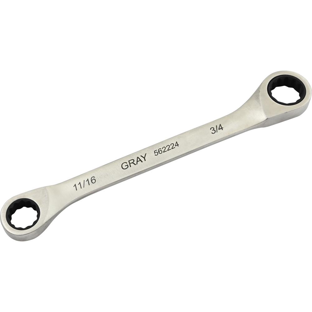 11/16&#34; X 3/4&#34; Double Box End, Fixed Head Ratcheting Wrench, Stainless Steel Finish<span class=' ItemWarning' style='display:block;'>Item is usually in stock, but we&#39;ll be in touch if there&#39;s a problem<br /></span>