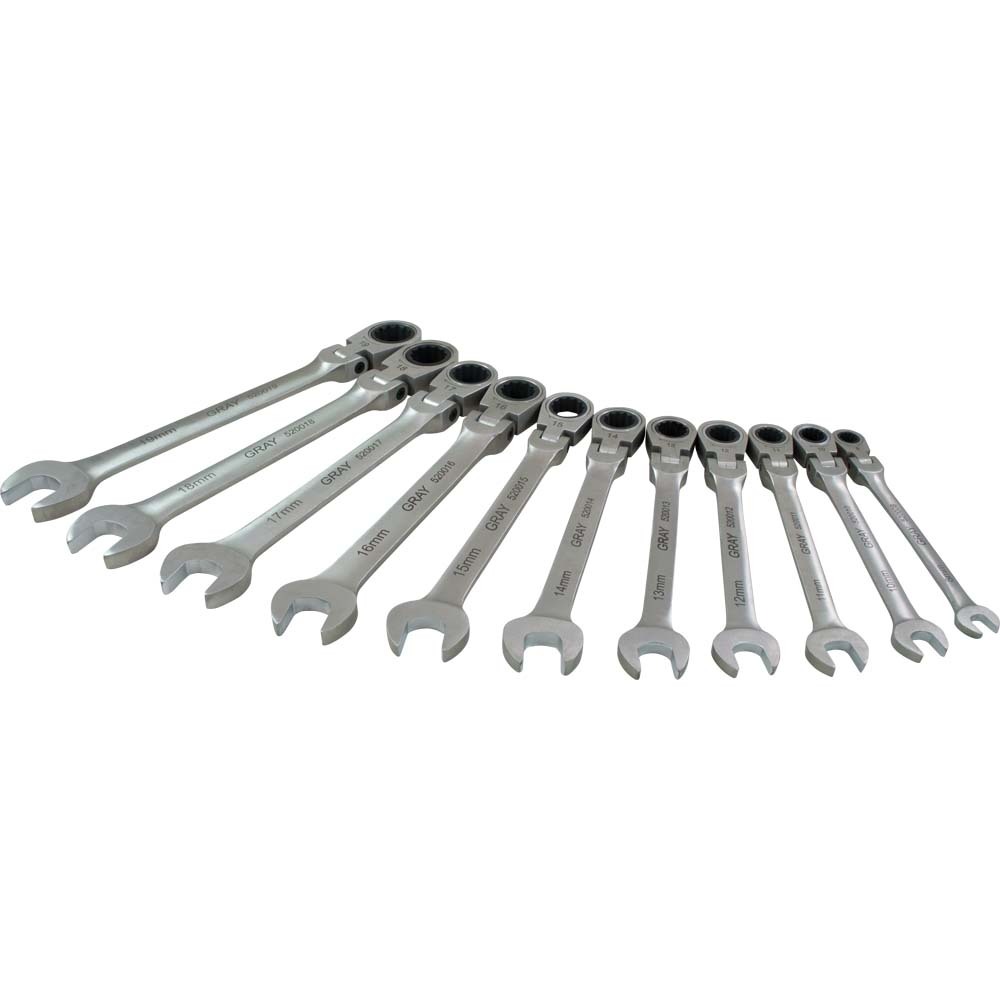 11 Piece Metric, Combination Flex Head, Ratcheting Wrench Set, 8mm - 19mm<span class=' ItemWarning' style='display:block;'>Item is usually in stock, but we&#39;ll be in touch if there&#39;s a problem<br /></span>