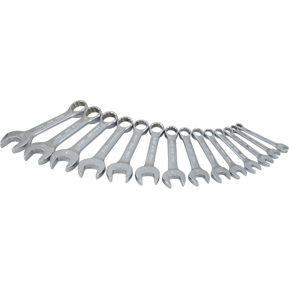 14 Piece 12 Point Metric, Stubby Mirror Chrome Wrench Set, 6mm - 19mm<span class=' ItemWarning' style='display:block;'>Item is usually in stock, but we&#39;ll be in touch if there&#39;s a problem<br /></span>