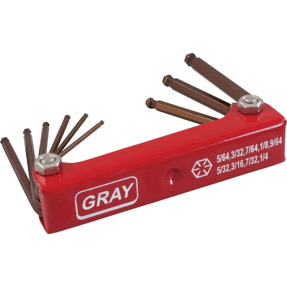 9 Piece S2 SAE Long Ball, Folding Hex Key Set, 5/64&#34; - 1/4&#34;<span class=' ItemWarning' style='display:block;'>Item is usually in stock, but we&#39;ll be in touch if there&#39;s a problem<br /></span>