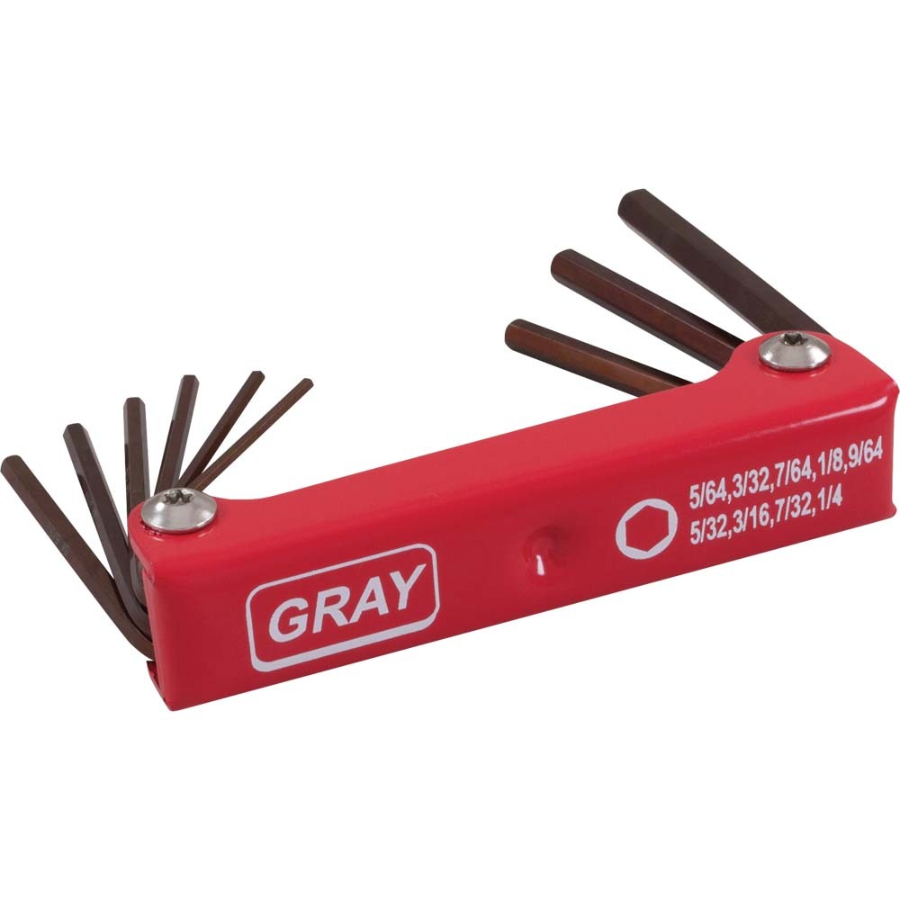 9 Piece S2 SAE Long, Folding Hex Key Set, 5/64&#34; - 1/4&#34;<span class=' ItemWarning' style='display:block;'>Item is usually in stock, but we&#39;ll be in touch if there&#39;s a problem<br /></span>