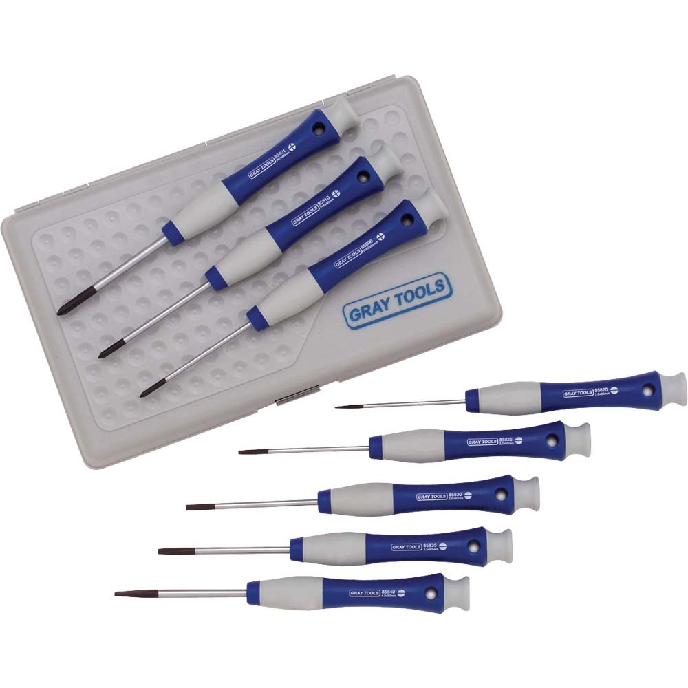 8 Piece Precision Screwdriver Set, Slotted & Phillips<span class=' ItemWarning' style='display:block;'>Item is usually in stock, but we&#39;ll be in touch if there&#39;s a problem<br /></span>