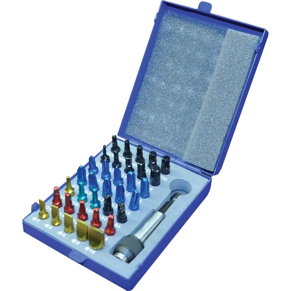 36 Piece Color Insert Bit Set In Metal Case, Includes Magnetic Bit Holder<span class=' ItemWarning' style='display:block;'>Item appears to be in stock and ready to ship<br /></span>