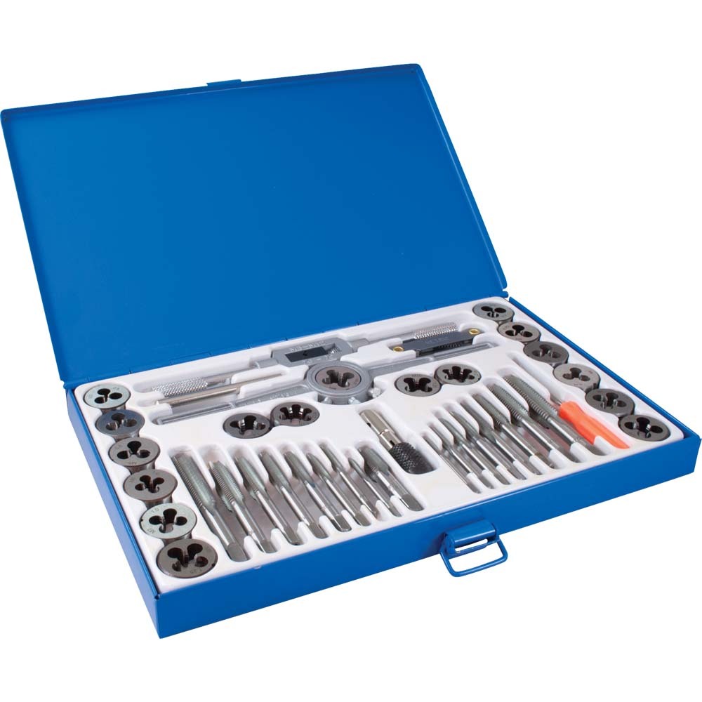 40 Piece Metric Carbon Tap & Die Set, Includes Plastic Storage Case<span class=' ItemWarning' style='display:block;'>Item is usually in stock, but we&#39;ll be in touch if there&#39;s a problem<br /></span>