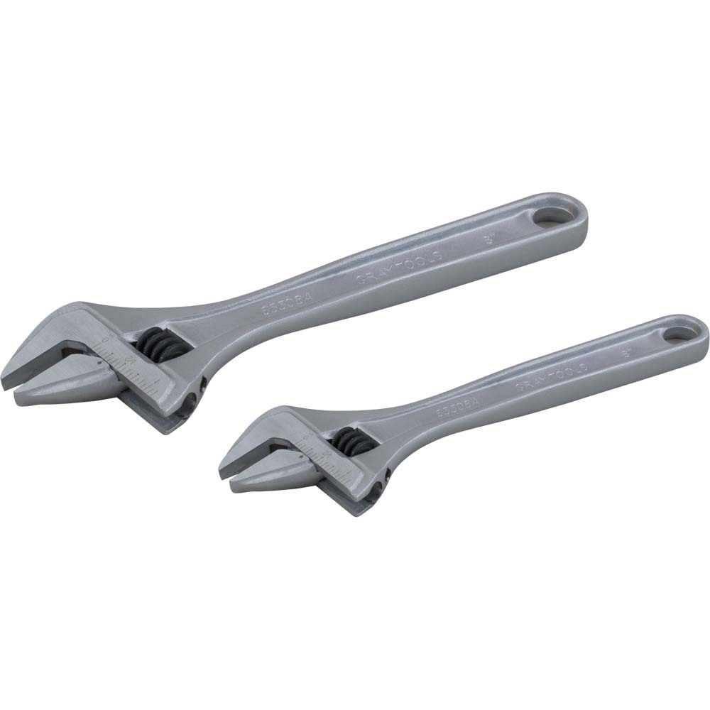 2 Piece Adjustable Wrench Set, 8&#34; & 12&#34;, Matt Finish<span class=' ItemWarning' style='display:block;'>Item is usually in stock, but we&#39;ll be in touch if there&#39;s a problem<br /></span>