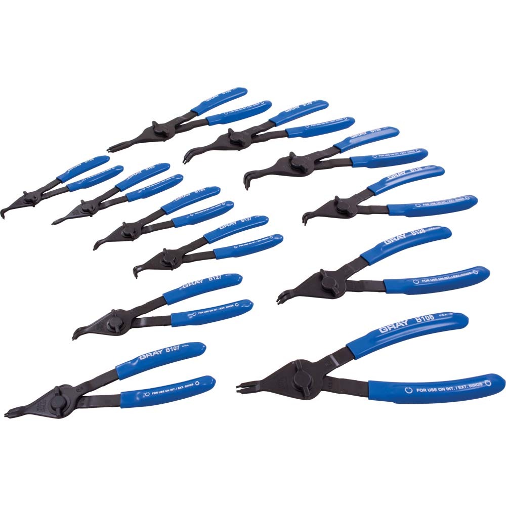 12 Piece Retaining Ring Plier Set, Convertible Internal/external, Fixed Tips<span class=' ItemWarning' style='display:block;'>Item is usually in stock, but we&#39;ll be in touch if there&#39;s a problem<br /></span>