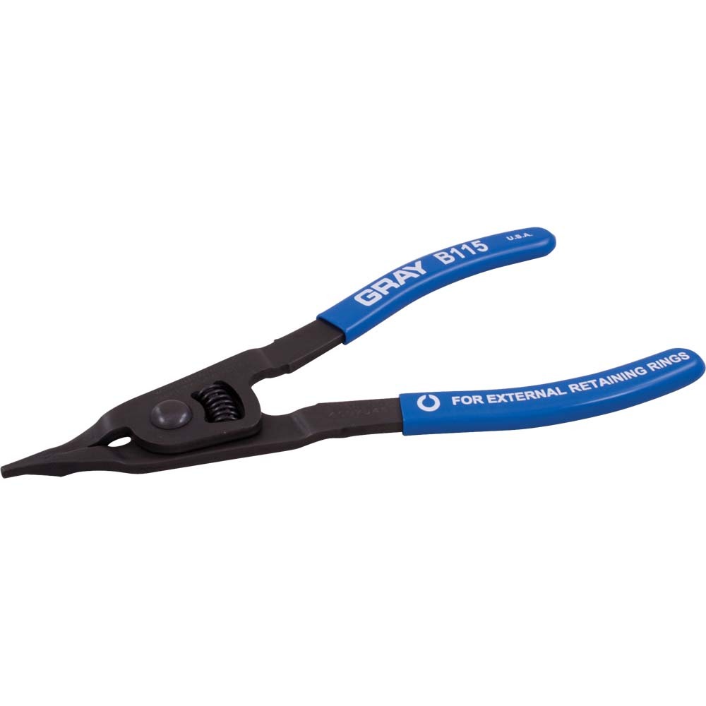 Heavy Duty Industrial Retaining Ring Pliers, 8-1/4&#34; Long, With Fixed Straight Tips<span class='Notice ItemWarning' style='display:block;'>Item has been discontinued<br /></span>