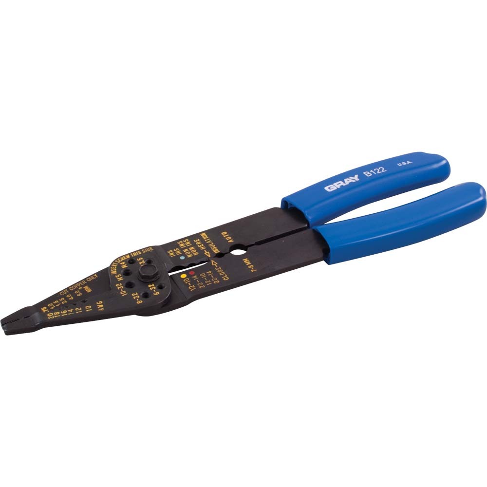 Stripper/crimping Plier, 9-1/2&#34; Long, Stripper, Crimper & Bolt Cutter<span class=' ItemWarning' style='display:block;'>Item is usually in stock, but we&#39;ll be in touch if there&#39;s a problem<br /></span>