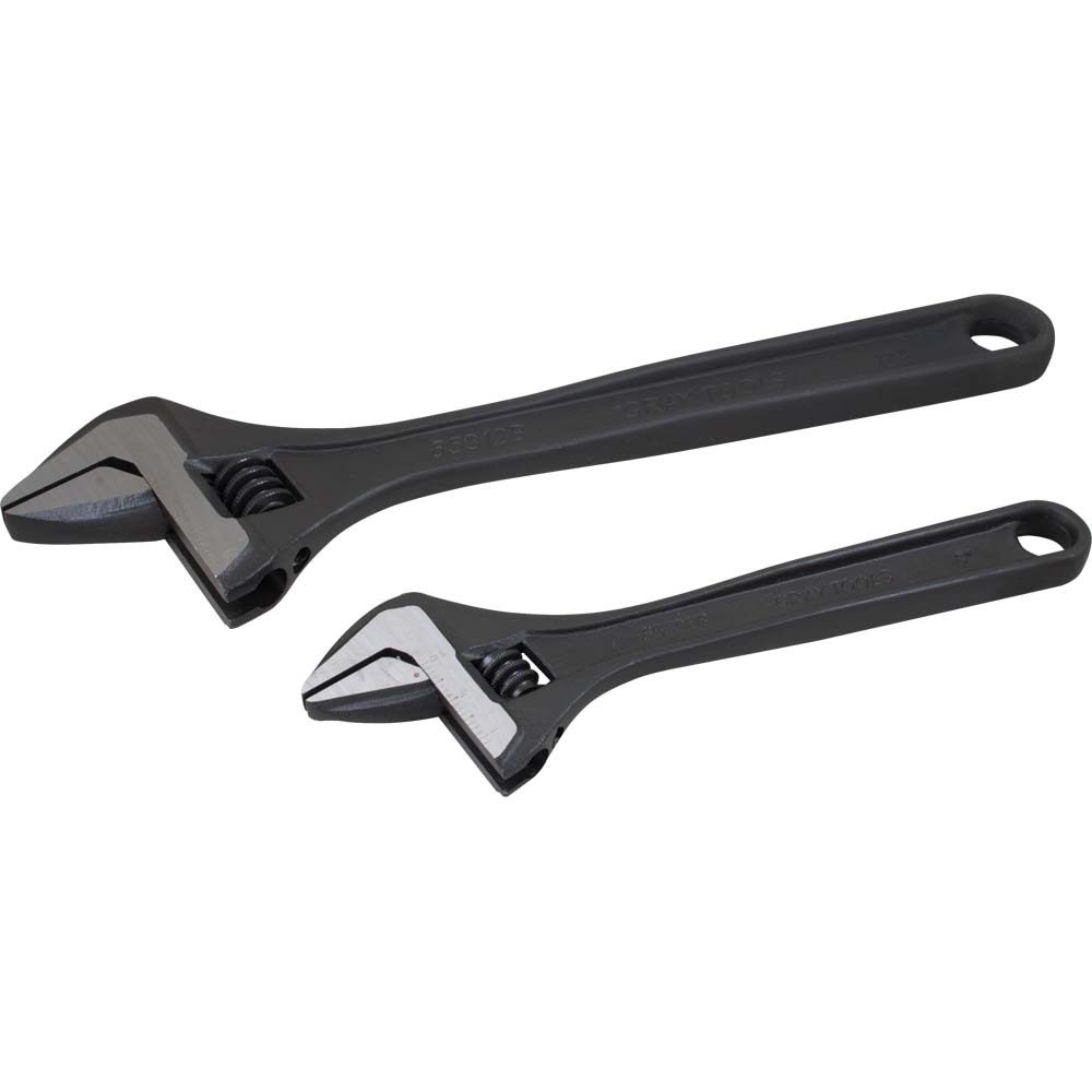 2 Piece Adjustable Wrench Set, 8&#34; & 12&#34;, Black Oxide Finish<span class=' ItemWarning' style='display:block;'>Item is usually in stock, but we&#39;ll be in touch if there&#39;s a problem<br /></span>