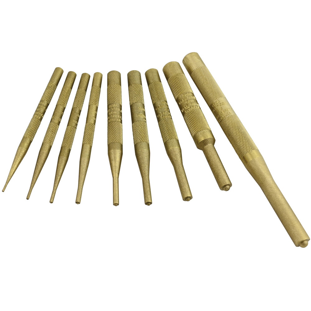 9 Piece Brass Pilot Punch Set<span class=' ItemWarning' style='display:block;'>Item is usually in stock, but we&#39;ll be in touch if there&#39;s a problem<br /></span>