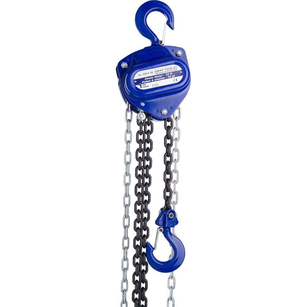 Chain Hoist 1 Ton, 10ft Lift, 10ft Drop<span class=' ItemWarning' style='display:block;'>Item is usually in stock, but we&#39;ll be in touch if there&#39;s a problem<br /></span>