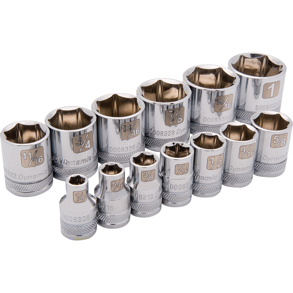 3/8&#34; Drive 13 Piece 6 Point, Standard SAE Socket Set, 1/4&#34; - 1&#34;<span class=' ItemWarning' style='display:block;'>Item is usually in stock, but we&#39;ll be in touch if there&#39;s a problem<br /></span>