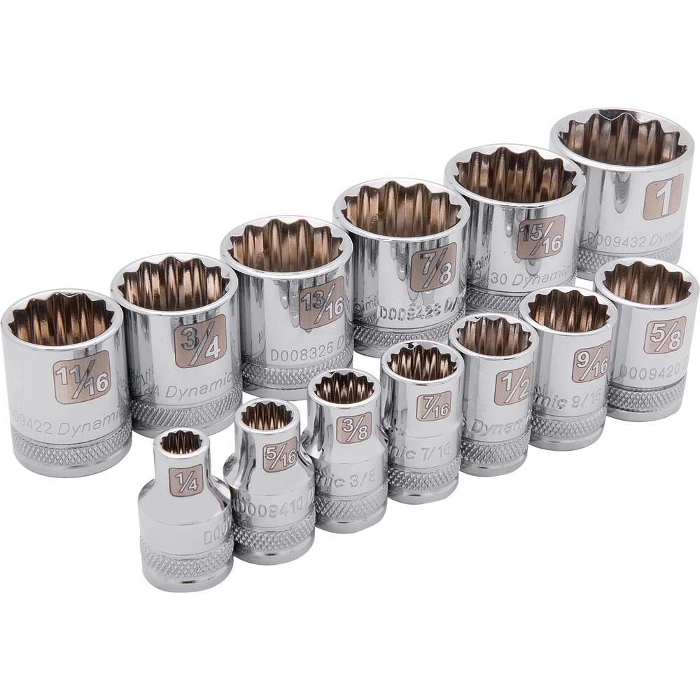 3/8&#34; Drive 13 Piece 12 Point, Standard SAE Socket Set, 1/4&#34; - 1&#34;<span class=' ItemWarning' style='display:block;'>Item is usually in stock, but we&#39;ll be in touch if there&#39;s a problem<br /></span>