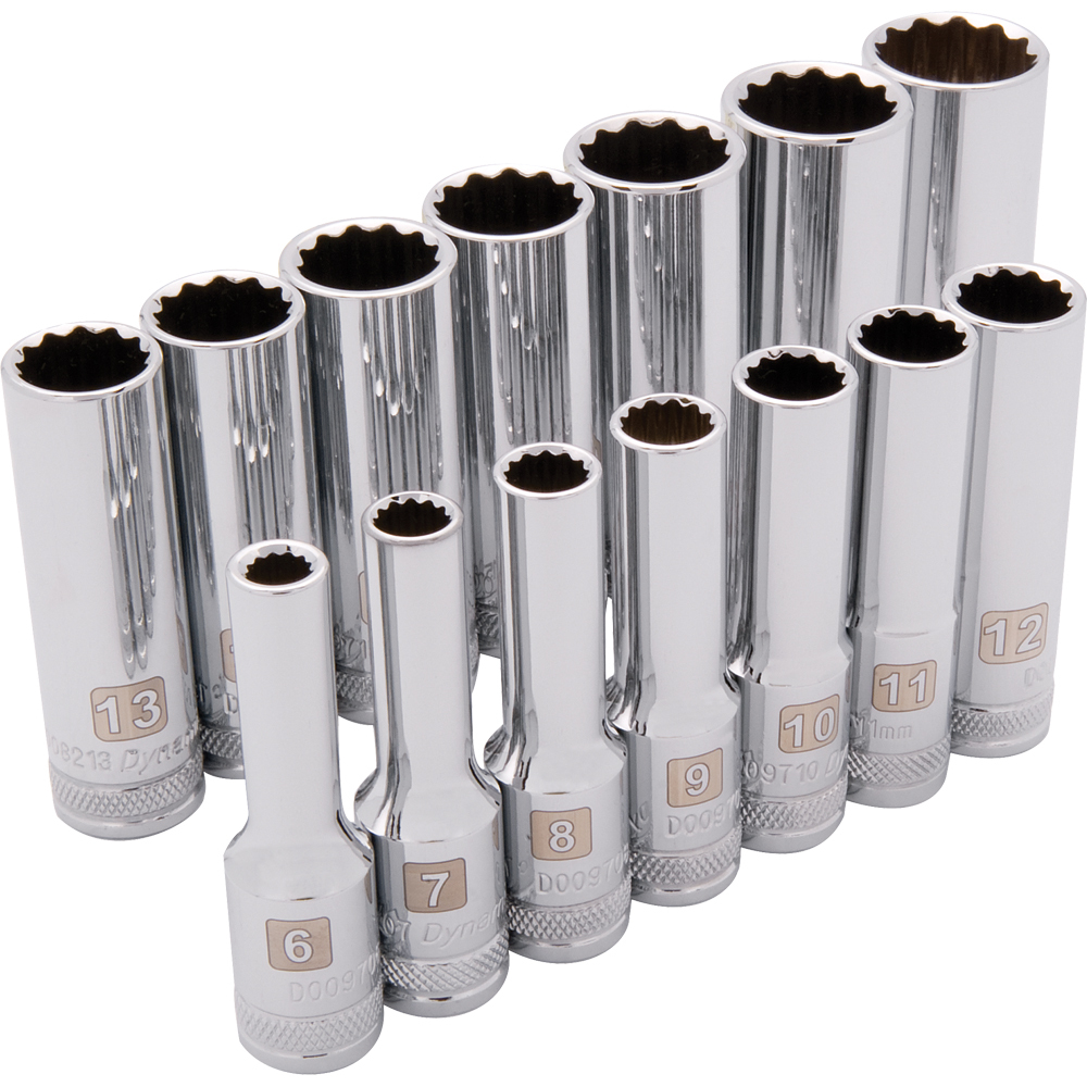 3/8&#34; Drive 14 Piece 12 Point, Deep Metric Socket Set, 6mm - 19mm<span class=' ItemWarning' style='display:block;'>Item is usually in stock, but we&#39;ll be in touch if there&#39;s a problem<br /></span>