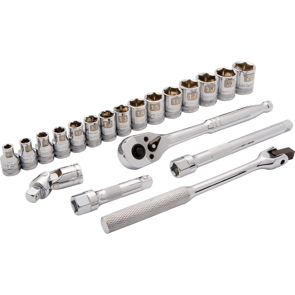 3/8&#34; Drive 20 Piece 6 Point, Standard Metric Socket Set, 6mm - 20mm<span class=' ItemWarning' style='display:block;'>Item is usually in stock, but we&#39;ll be in touch if there&#39;s a problem<br /></span>