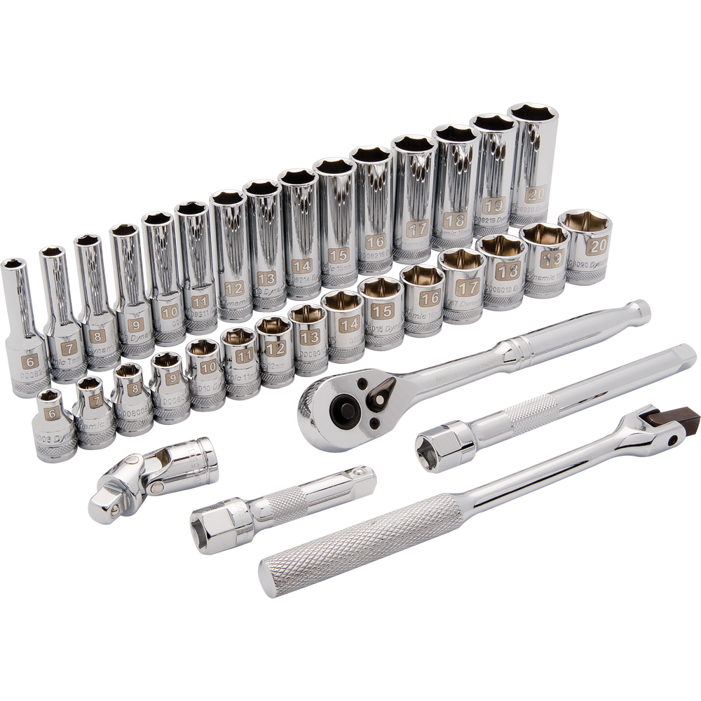 3/8&#34; Drive 35 Piece 6 Point, Standard/Deep Metric Socket Set, 6mm - 20mm<span class=' ItemWarning' style='display:block;'>Item is usually in stock, but we&#39;ll be in touch if there&#39;s a problem<br /></span>