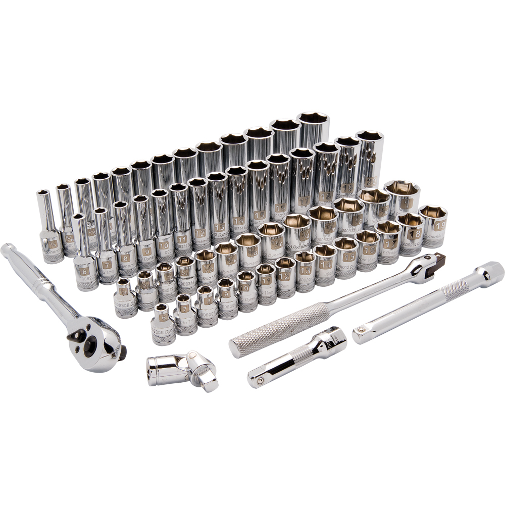 3/8&#34; Drive 60 Piece 6 Point, Standard/Deep, SAE/Metric Socket Set, 1/4&#34; - 1&#34;, 6mm - 20mm<span class=' ItemWarning' style='display:block;'>Item is usually in stock, but we&#39;ll be in touch if there&#39;s a problem<br /></span>