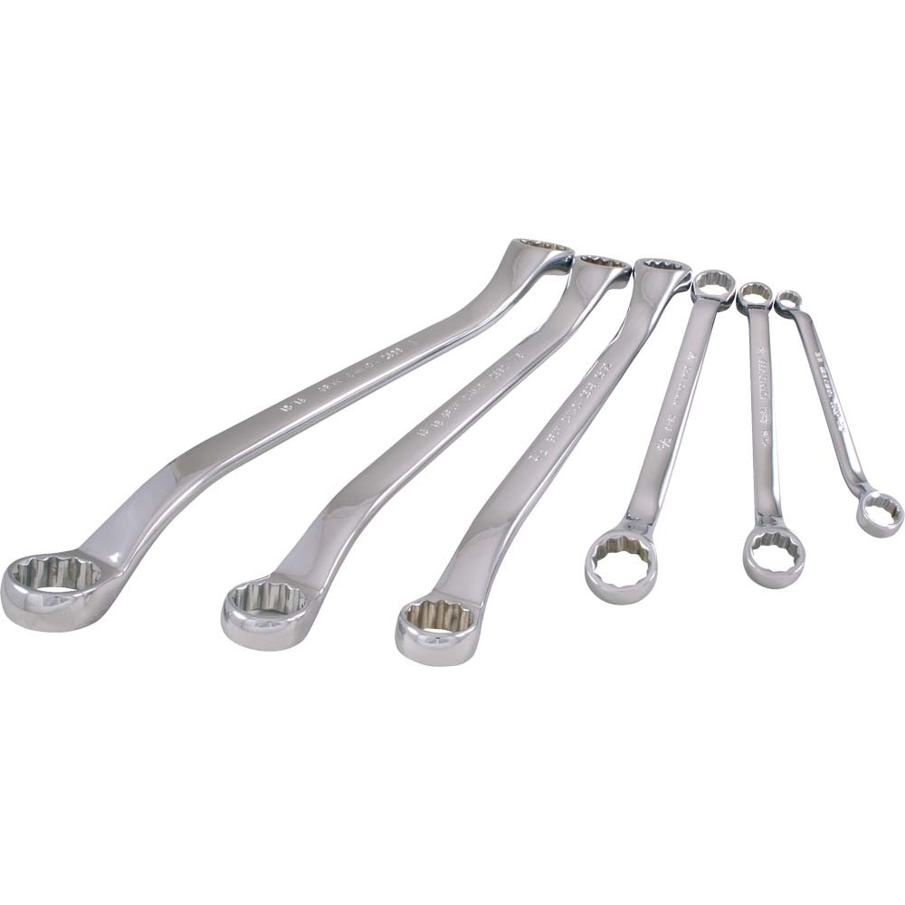 6 Piece 12 Point SAE, Chrome Box End Wrench Set, 3/8&#34; X 7/16&#34; - 15/16&#34; - 1&#34;<span class=' ItemWarning' style='display:block;'>Item is usually in stock, but we&#39;ll be in touch if there&#39;s a problem<br /></span>