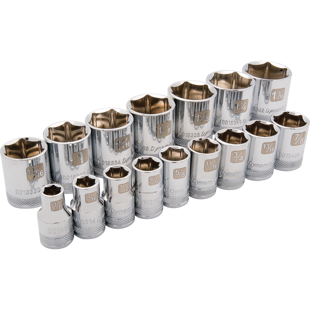 1/2&#34; Drive 16 Piece 6 Point Standard, SAE Socket Set, 3/8&#34; - 1-5/16&#34;<span class=' ItemWarning' style='display:block;'>Item is usually in stock, but we&#39;ll be in touch if there&#39;s a problem<br /></span>