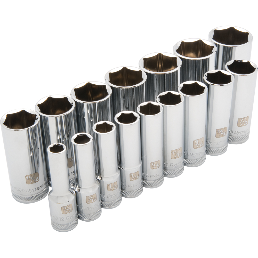 1/2&#34; Drive 16 Piece 6 Point Deep, SAE Socket Set, 3/8&#34; - 1-5/16&#34;<span class=' ItemWarning' style='display:block;'>Item is usually in stock, but we&#39;ll be in touch if there&#39;s a problem<br /></span>