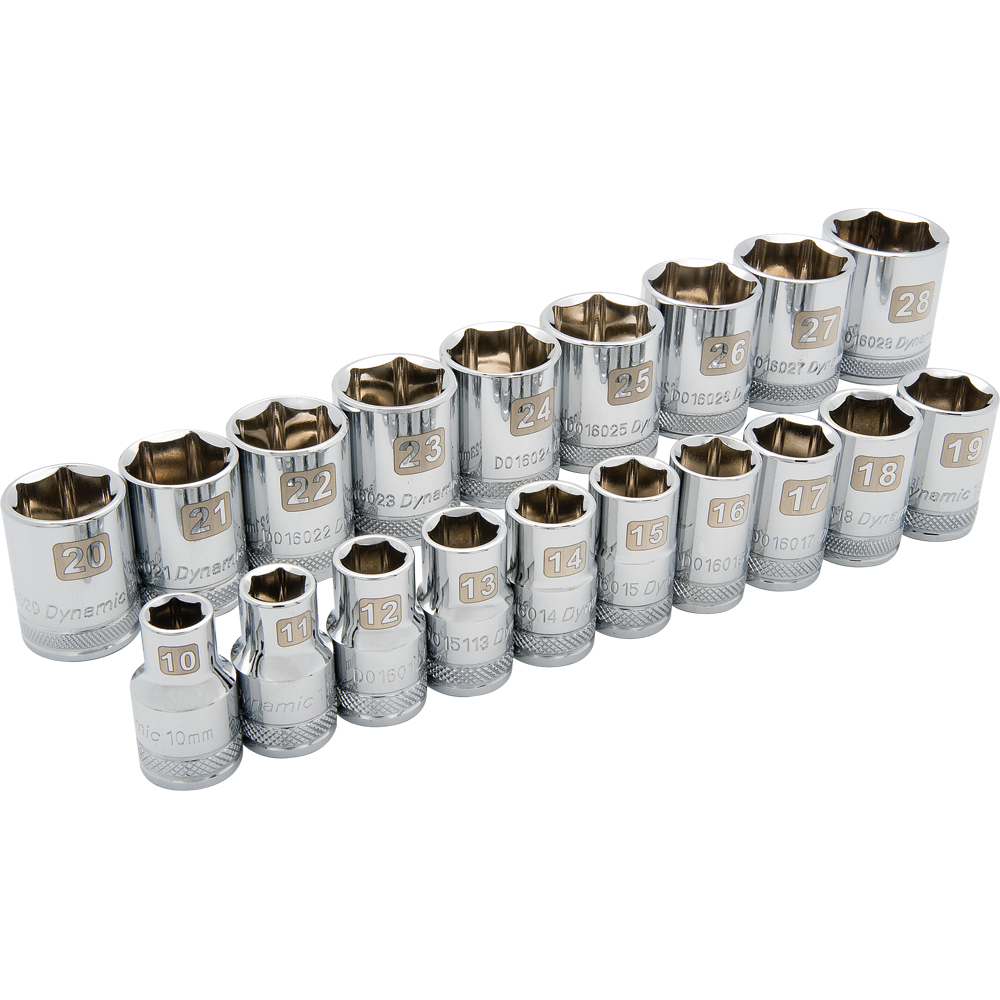 1/2&#34; Drive 19 Piece 6 Point Standard, Metric Socket Set, 10mm - 28mm<span class=' ItemWarning' style='display:block;'>Item is usually in stock, but we&#39;ll be in touch if there&#39;s a problem<br /></span>