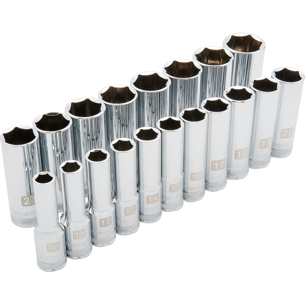 1/2&#34; Drive 19 Piece 6 Point Deep, Metric Socket Set, 10mm - 28mm<span class=' ItemWarning' style='display:block;'>Item is usually in stock, but we&#39;ll be in touch if there&#39;s a problem<br /></span>