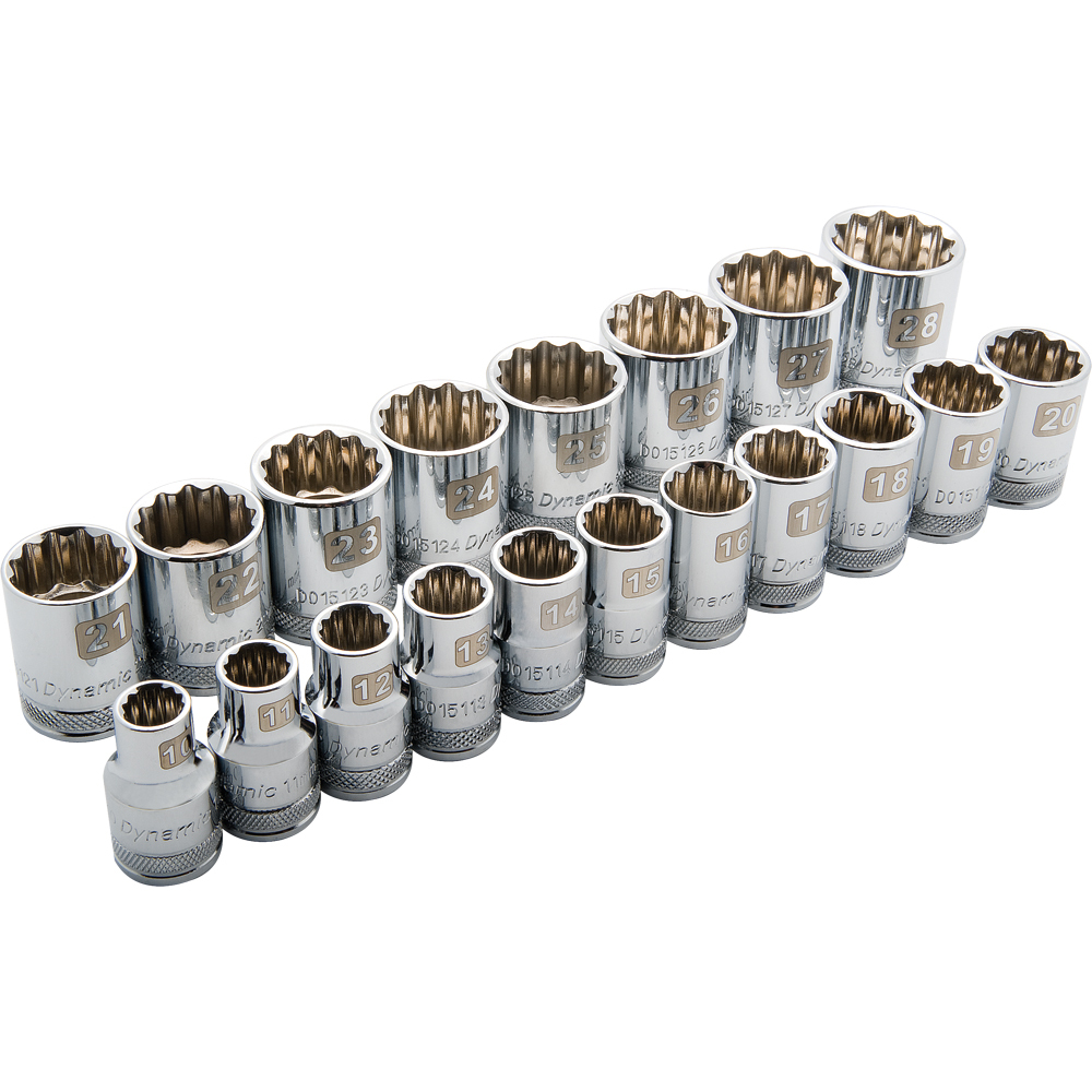 1/2&#34; Drive 19 Piece 12 Point Standard, Metric Socket Set, 10mm - 28mm<span class=' ItemWarning' style='display:block;'>Item is usually in stock, but we&#39;ll be in touch if there&#39;s a problem<br /></span>