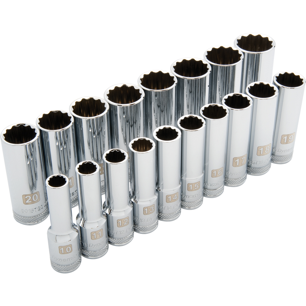 1/2&#34; Drive 18 Piece 12 Point Deep, Metric Socket Set, 10mm - 27mm<span class=' ItemWarning' style='display:block;'>Item is usually in stock, but we&#39;ll be in touch if there&#39;s a problem<br /></span>