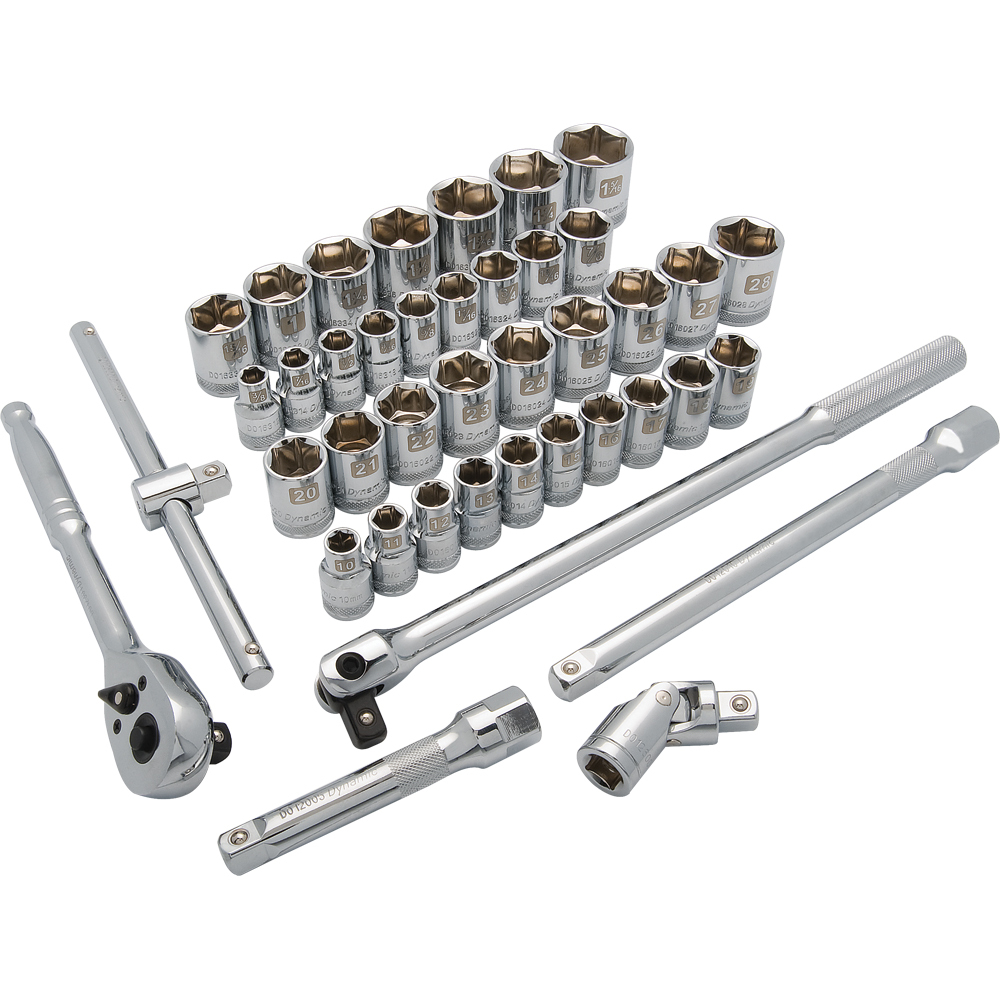 1/2&#34; Drive 41 Piece 6 Point Standard, SAE/Metric Socket Set, 3/8&#34; - 1-5/16&#34;, 10mm - 28mm<span class=' ItemWarning' style='display:block;'>Item is usually in stock, but we&#39;ll be in touch if there&#39;s a problem<br /></span>