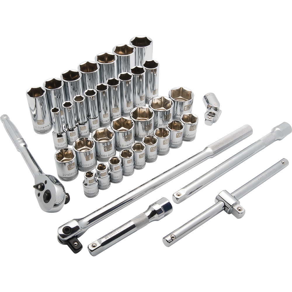 1/2&#34; Drive 38 Piece 6 Point, Standard/Deep, SAE Socket Set, 3/8 - 1-5/16&#34;<span class=' ItemWarning' style='display:block;'>Item is usually in stock, but we&#39;ll be in touch if there&#39;s a problem<br /></span>