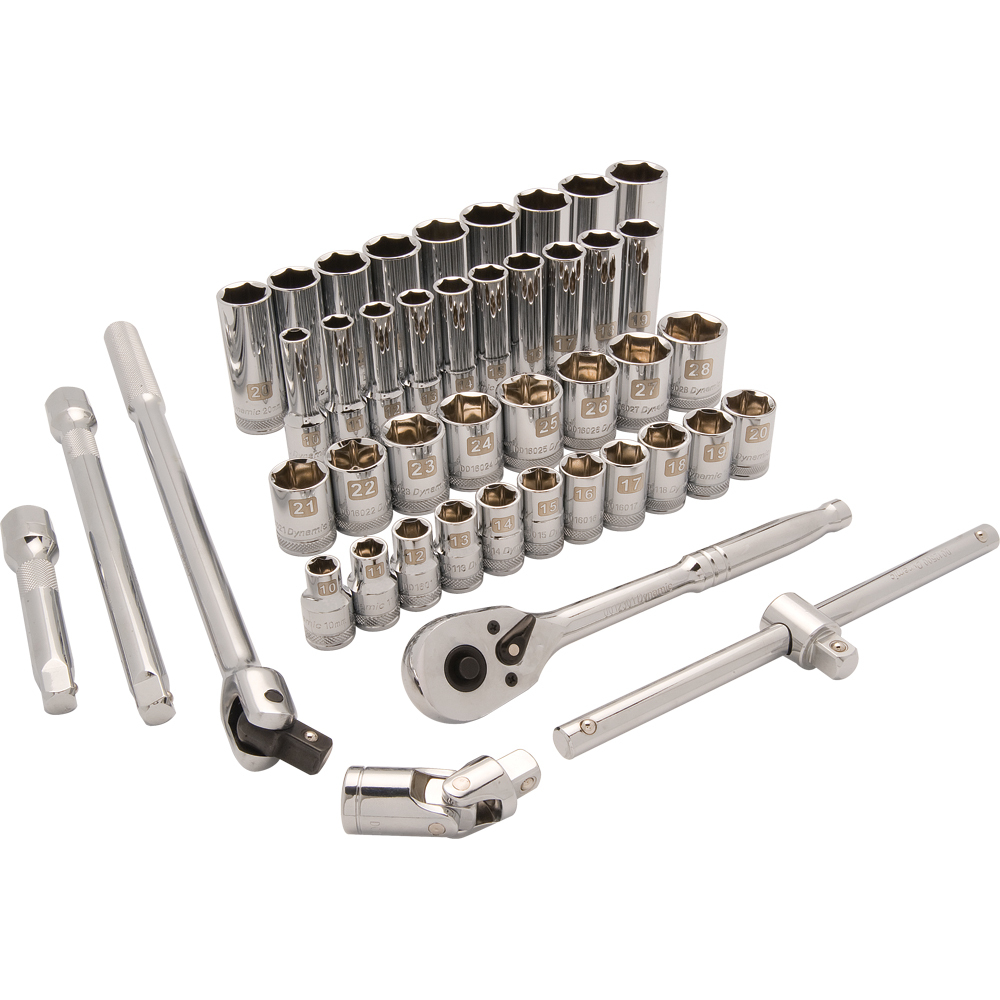 1/2&#34; Drive 43 Piece 6 Point, Standard/Deep, Metric Socket Set, 10mm - 28mm<span class=' ItemWarning' style='display:block;'>Item is usually in stock, but we&#39;ll be in touch if there&#39;s a problem<br /></span>