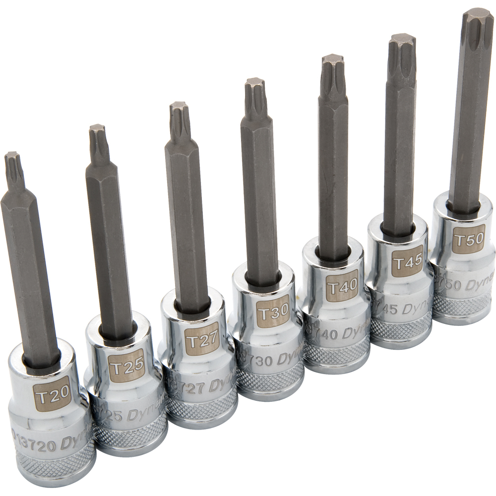 1/2&#34; Drive 7 Piece Long, Torx® Socket Set, T20 - T50<span class=' ItemWarning' style='display:block;'>Item is usually in stock, but we&#39;ll be in touch if there&#39;s a problem<br /></span>