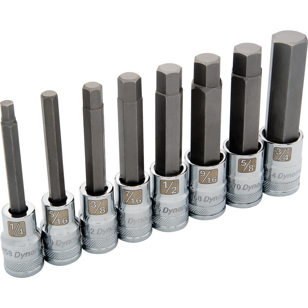 1/2&#34; Drive 8 Piece Long SAE, Hex Socket Set, 1/4&#34; - 3/4&#34;<span class=' ItemWarning' style='display:block;'>Item is usually in stock, but we&#39;ll be in touch if there&#39;s a problem<br /></span>