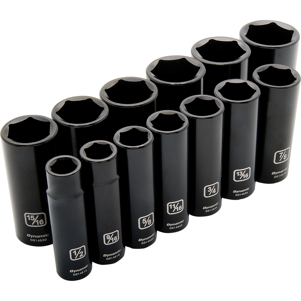 1/2&#34; Drive 13 Piece 6 Point, Deep Impact, SAE Socket Set, 1/2&#34; - 1-1/4&#34;<span class=' ItemWarning' style='display:block;'>Item is usually in stock, but we&#39;ll be in touch if there&#39;s a problem<br /></span>