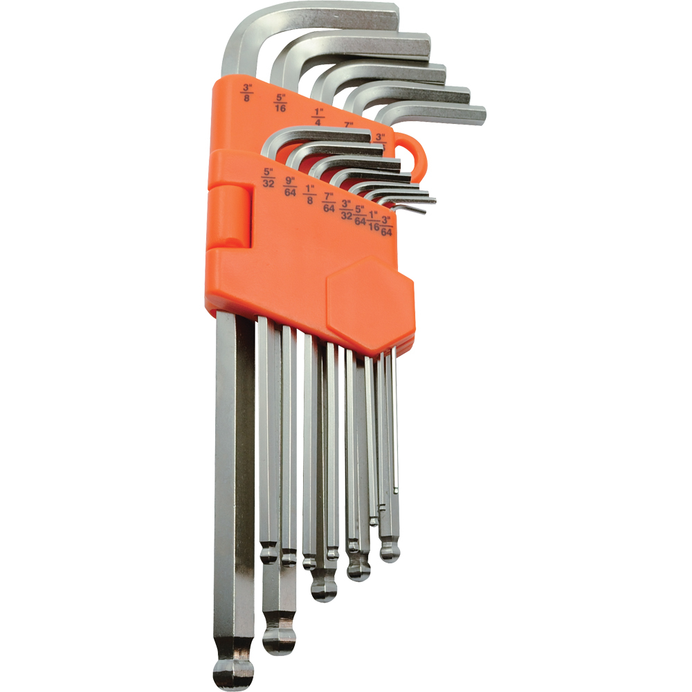 13 Piece SAE Ball End Long Hex Key Set, 3/64&#34; - 3/8&#34;<span class=' ItemWarning' style='display:block;'>Item is usually in stock, but we&#39;ll be in touch if there&#39;s a problem<br /></span>