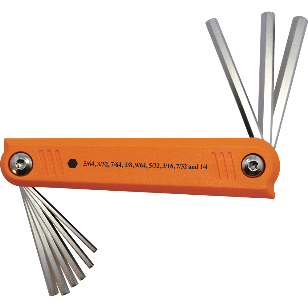 9 Piece SAE Folding Hex Key Set, 5/64&#34; - 1/4&#34;<span class=' ItemWarning' style='display:block;'>Item is usually in stock, but we&#39;ll be in touch if there&#39;s a problem<br /></span>