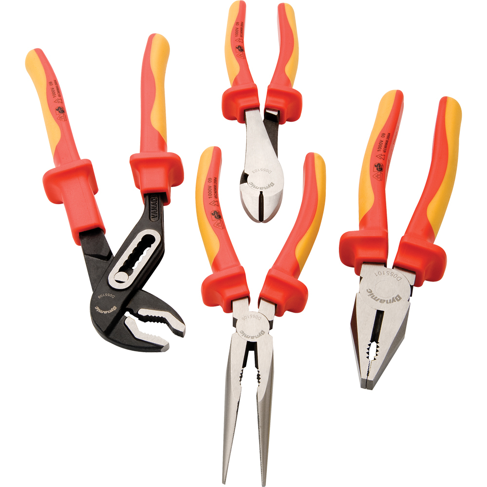 4 Piece Plier Set, 1000V Insulated<span class=' ItemWarning' style='display:block;'>Item is usually in stock, but we&#39;ll be in touch if there&#39;s a problem<br /></span>