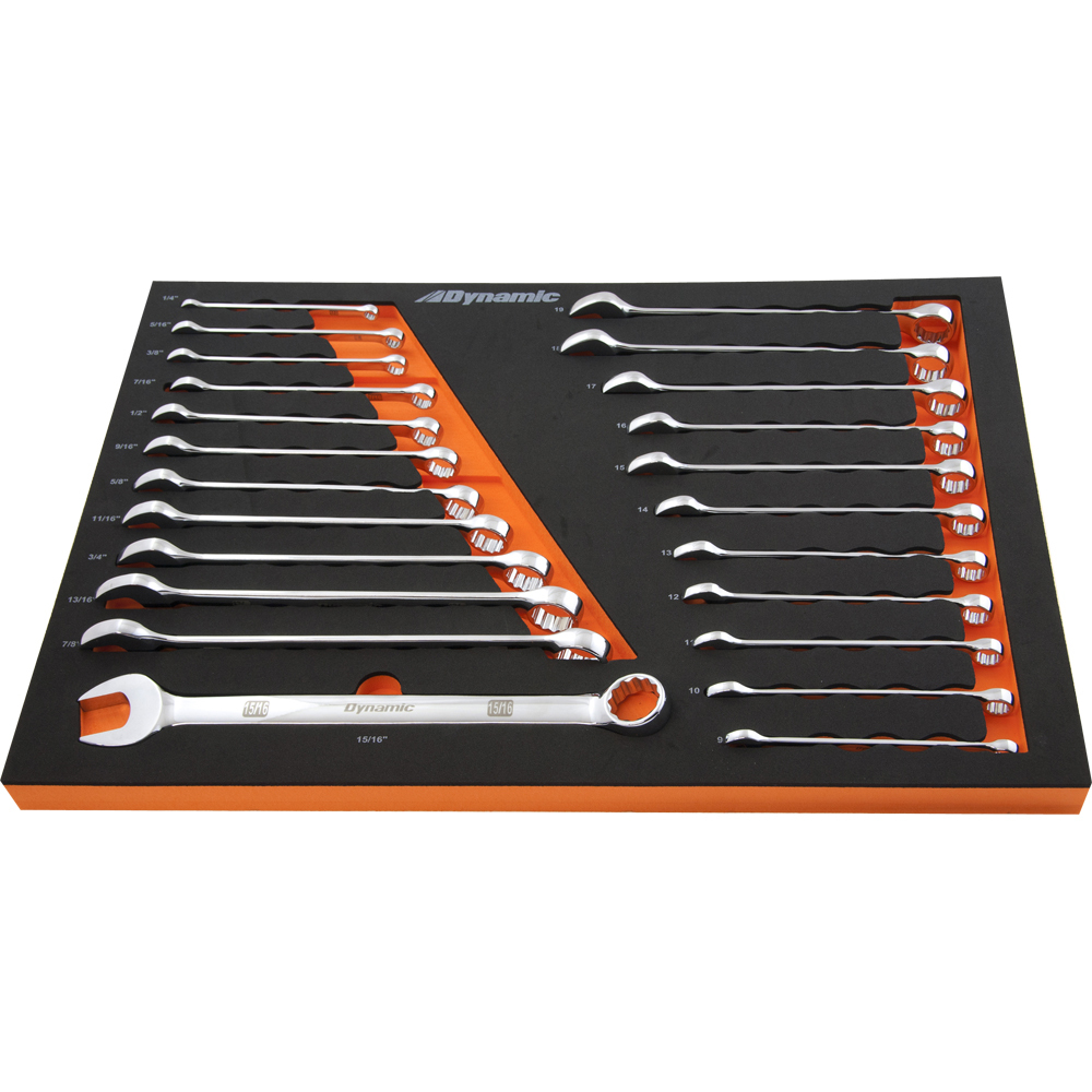 24 Piece SAE & Metric Chrome Combination Wrench Set With Foam Tool Organizer<span class=' ItemWarning' style='display:block;'>Item is usually in stock, but we&#39;ll be in touch if there&#39;s a problem<br /></span>