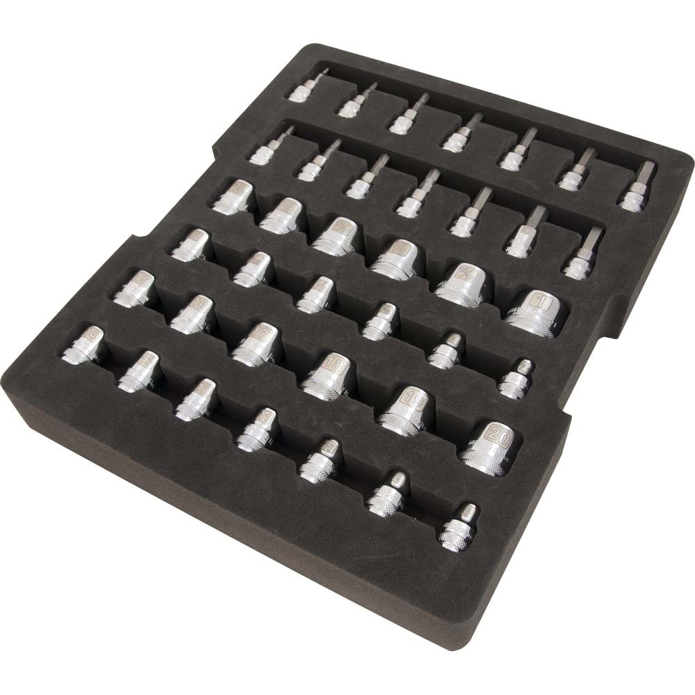 3/8&#34; Drive 40 Piece Chrome Socket Set With Foam Tool Organizer<span class=' ItemWarning' style='display:block;'>Item is usually in stock, but we&#39;ll be in touch if there&#39;s a problem<br /></span>