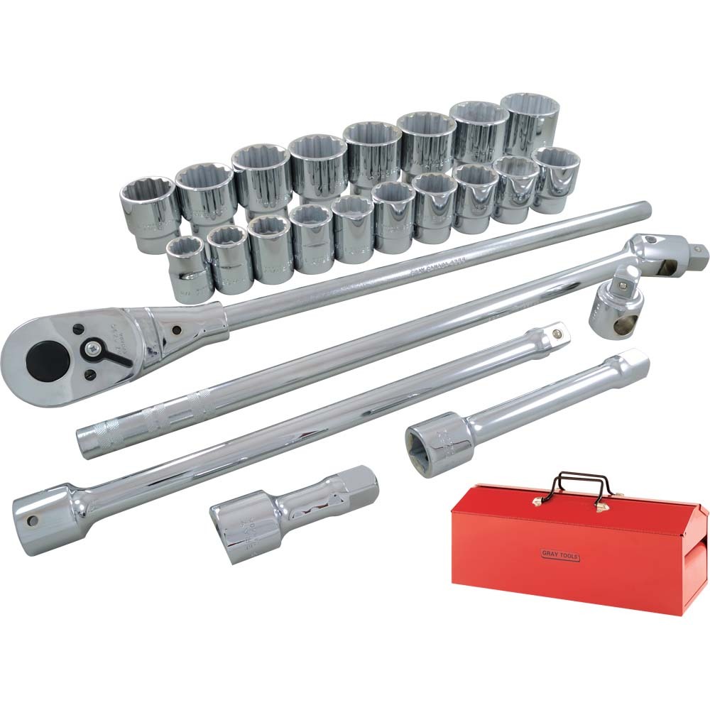 26 Piece 3/4&#34; Drive, 12 Point SAE, Chrome Socket & Attachment Set<span class=' ItemWarning' style='display:block;'>Item is usually in stock, but we&#39;ll be in touch if there&#39;s a problem<br /></span>