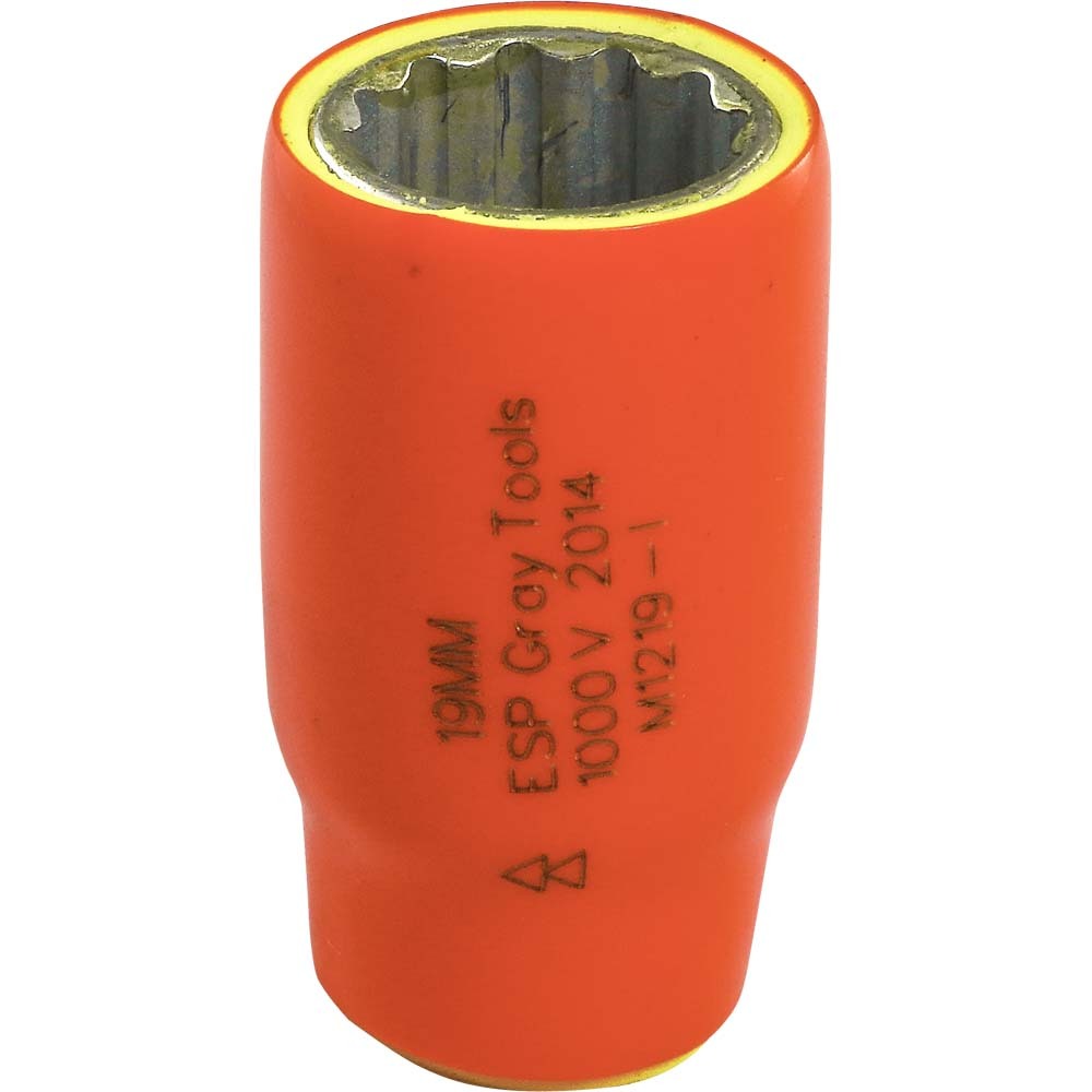 19mm X 1/2&#34; Drive, 12 Point Standard Length Socket, 1000V Insulated<span class=' ItemWarning' style='display:block;'>Item is usually in stock, but we&#39;ll be in touch if there&#39;s a problem<br /></span>