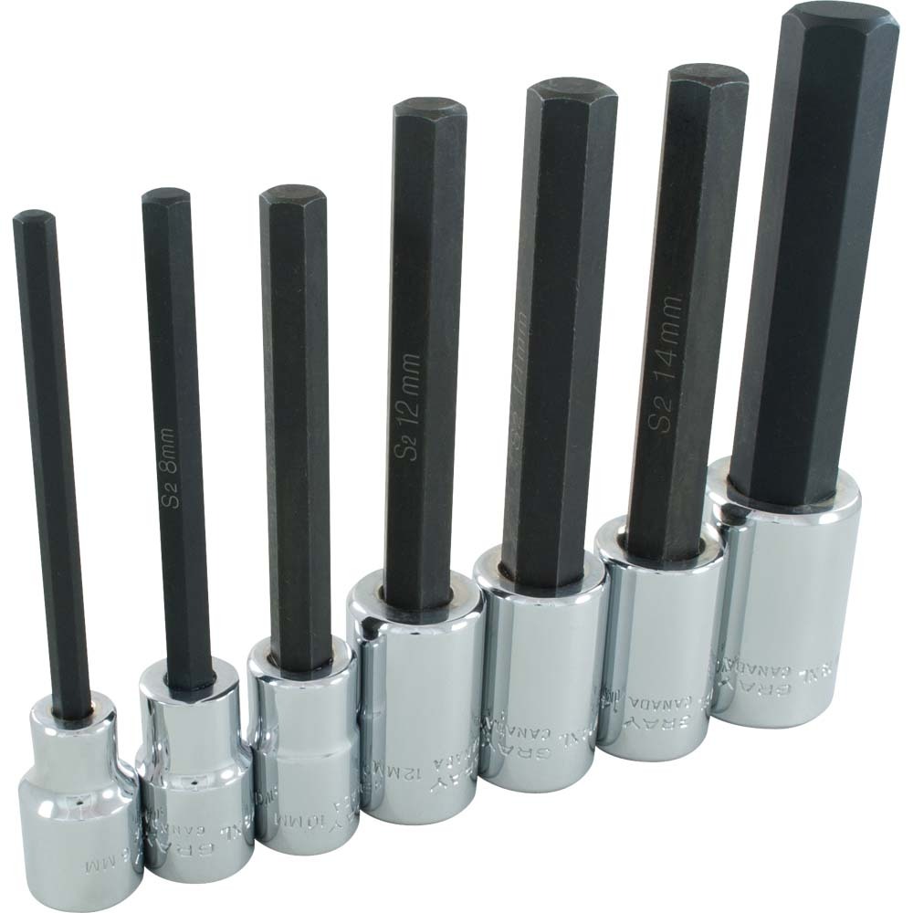 7 Piece 1/2&#34; Drive, Metric Extra Long Hex Head, Chrome Socket Set, 6mm - 19mm<span class=' ItemWarning' style='display:block;'>Item is usually in stock, but we&#39;ll be in touch if there&#39;s a problem<br /></span>