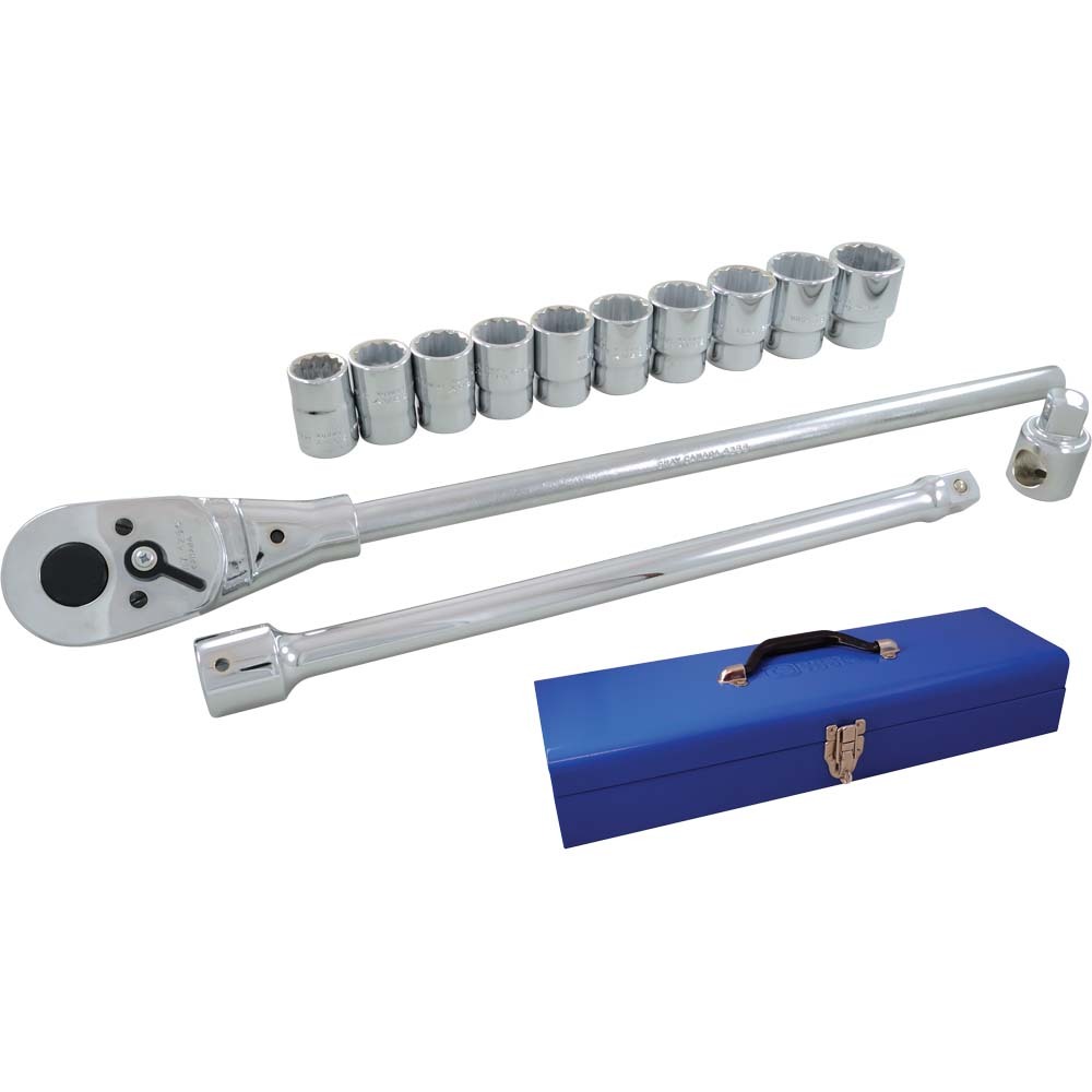 15 Piece 3/4&#34; Drive, 12 Point Metric, Chrome Socket & Attachment Set<span class=' ItemWarning' style='display:block;'>Item is usually in stock, but we&#39;ll be in touch if there&#39;s a problem<br /></span>