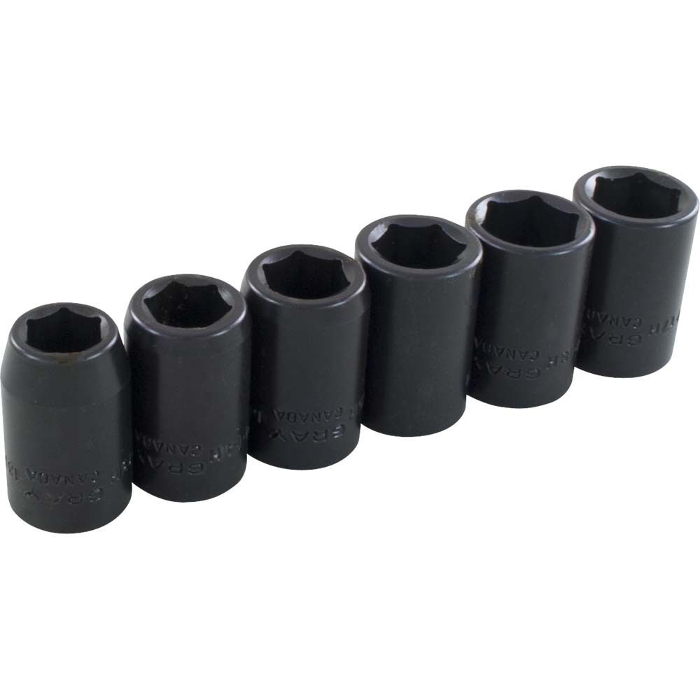 6 Piece 3/8&#34; Drive 6 Point Metric, Standard Length Impact Socket Set, 13mm - 18mm<span class='Notice ItemWarning' style='display:block;'>Item has been discontinued<br /></span>